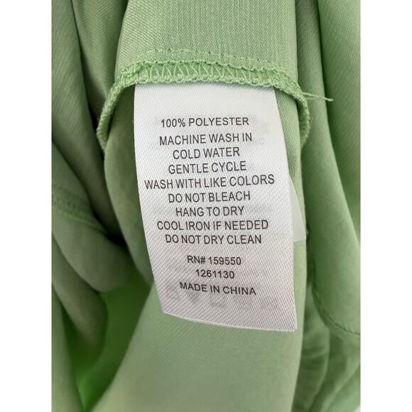 Maison d’Amélie Paris Green Blouse XS | Flowy V-Neck Top - Picture 6 of 7